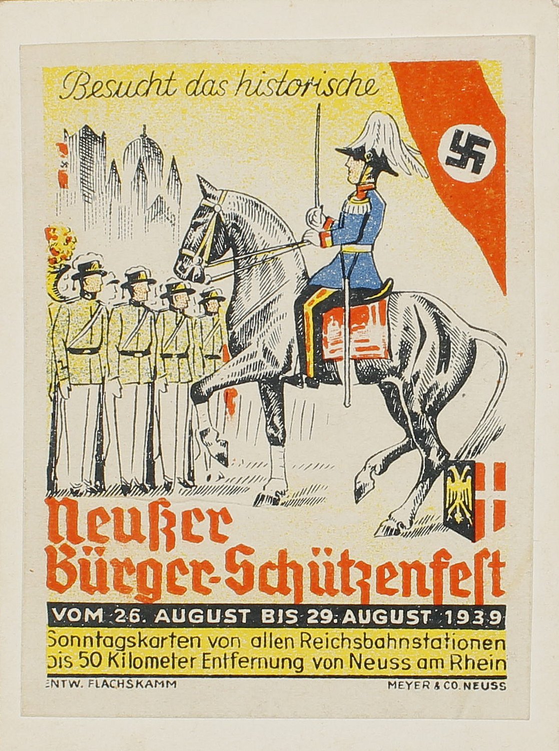 Reklamemarke"Schützenfest Neuss", 1939 (Rheinisches Schützenmuseum Neuss CC BY-NC-SA)