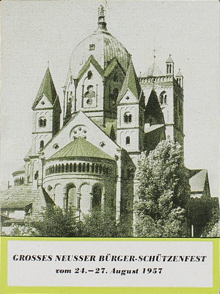 Reklamemarke, Neuss, 1957 (Rheinisches Schützenmuseum Neuss CC BY-NC-SA)
