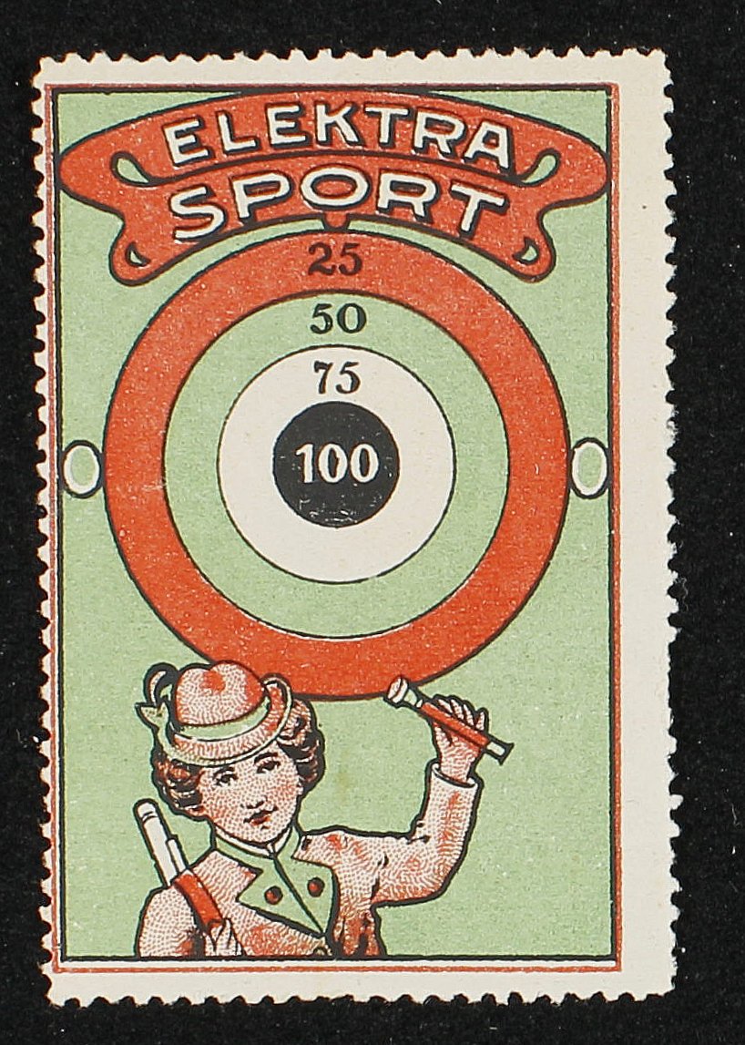Reklamemarke "Elektra Sport" (Rheinisches Schützenmuseum Neuss CC BY-NC-SA)