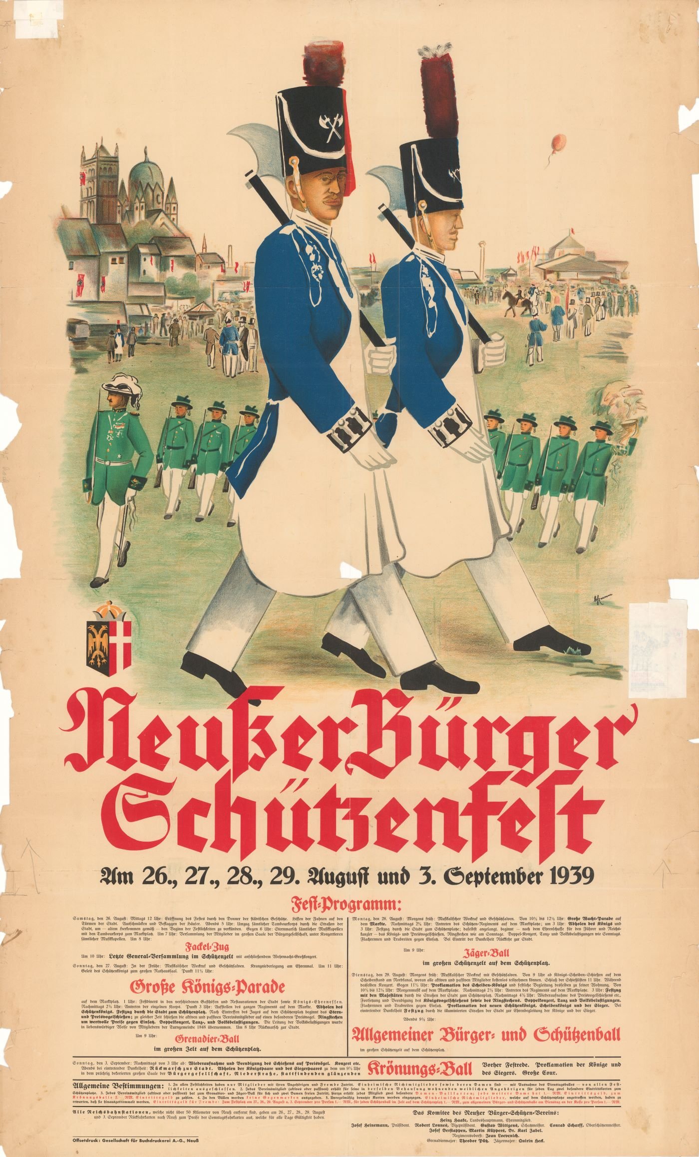 Festplakat Schützenfest 1939 (1) (Rheinisches Schützenmuseum Neuss CC BY-NC-SA)