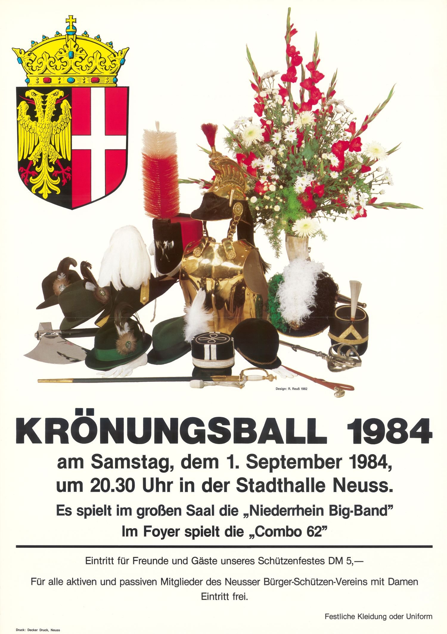 Plakat Krönungsball Neuss 1984 (Rheinisches Schützenmuseum Neuss CC BY-NC-SA)