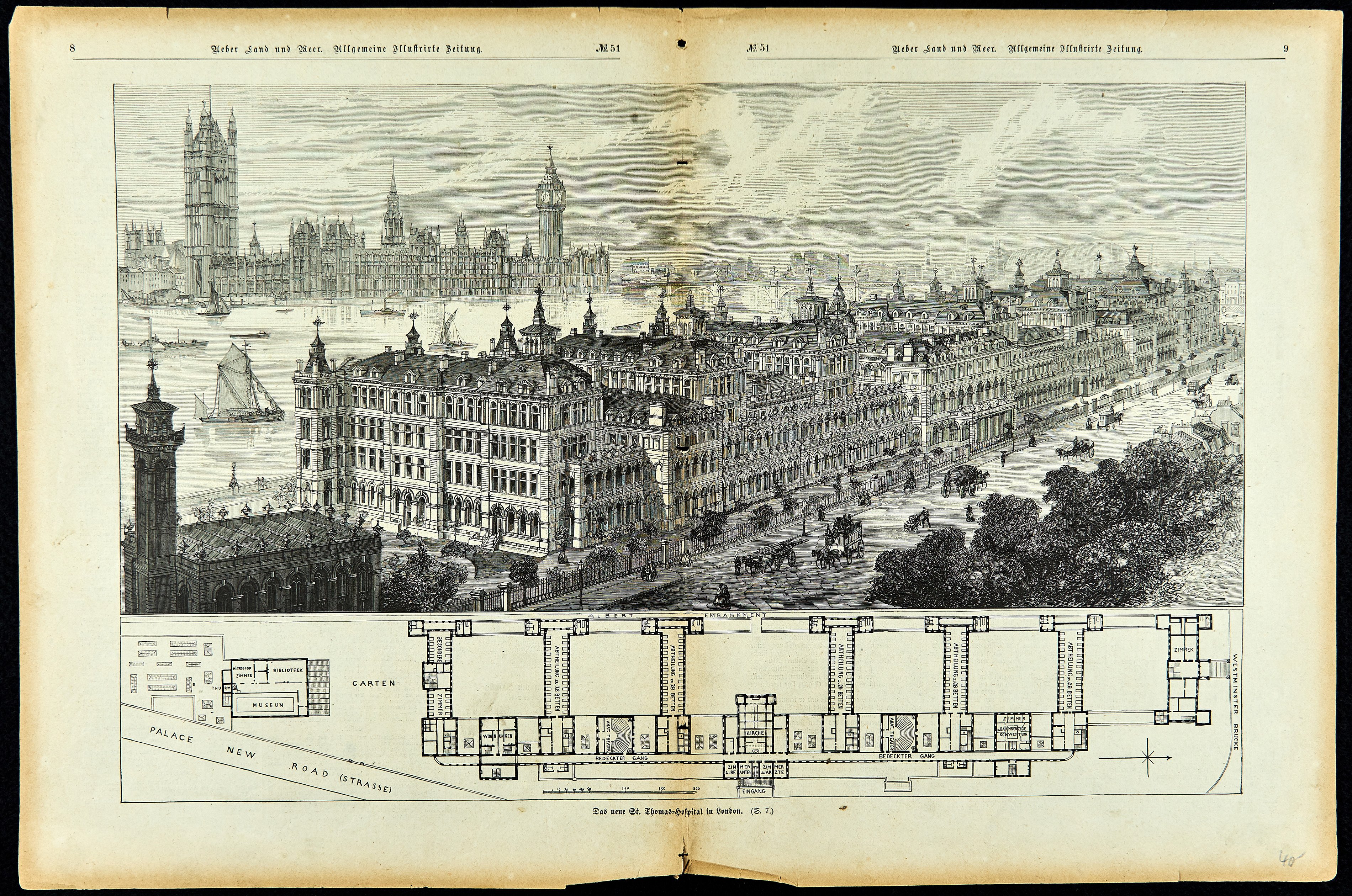 Das neue St. Thomas-Hospital in London (Wilhelm-Fabry-Museum CC BY-NC-SA)