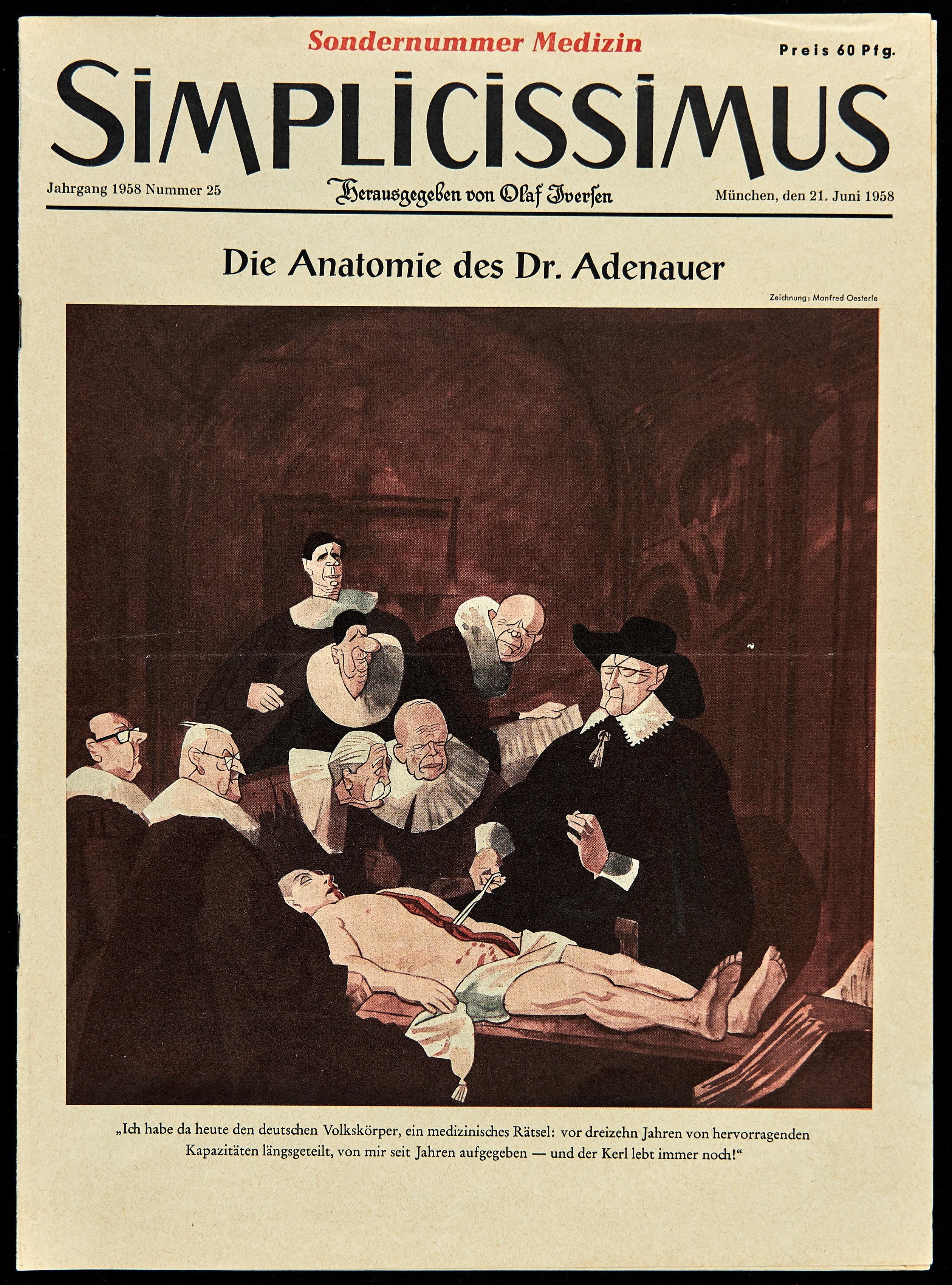 Simplicissimus: Die Anatomie des Dr. Adenauer (Wilhelm-Fabry-Museum CC BY-NC-SA)