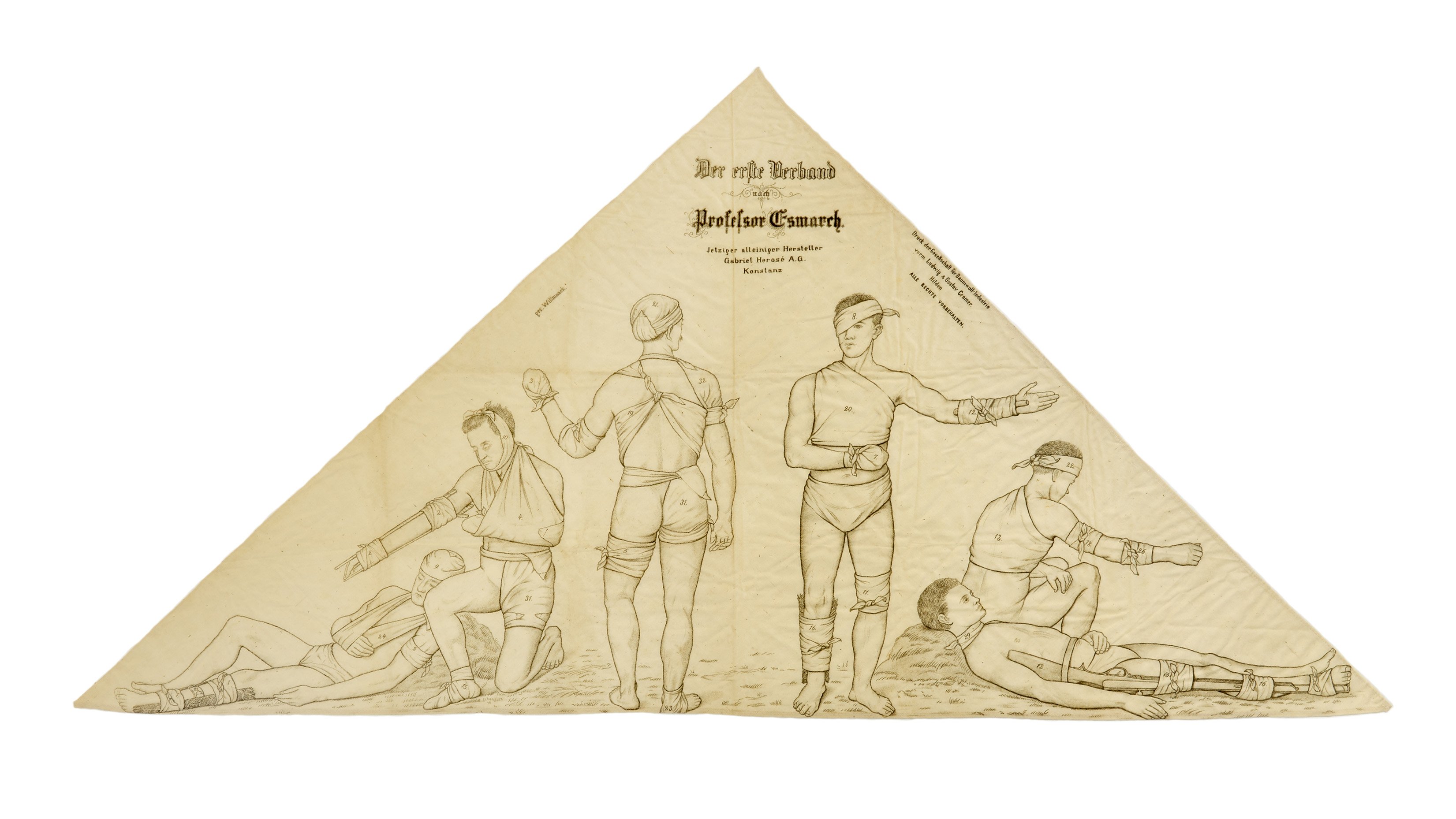 Dreiecksverband nach von Esmarch, 1870-1900 (Wilhelm-Fabry-Museum CC BY-NC-SA)