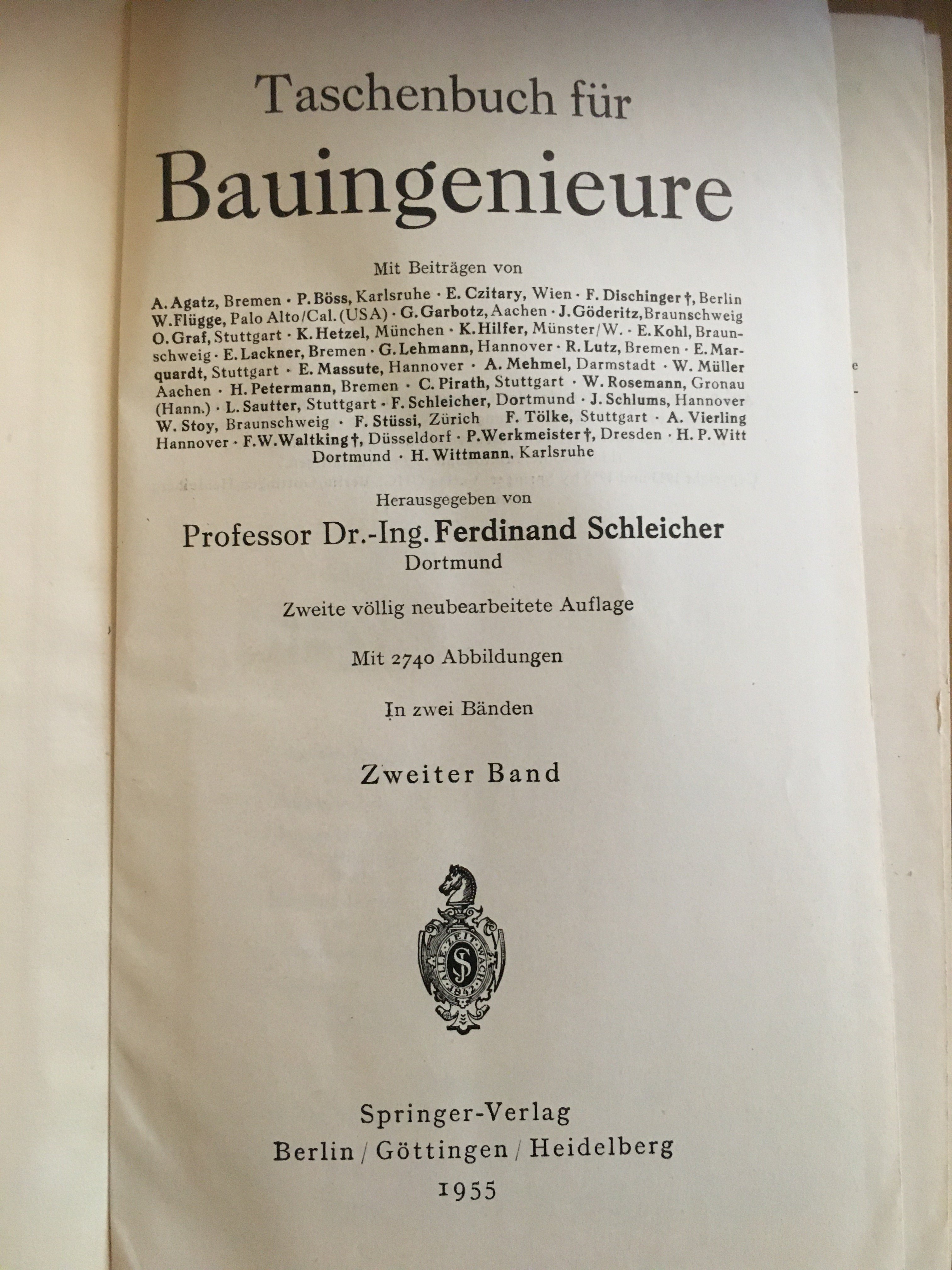 Taschenbuch für Bauingenieure, 1955. (Besucherbergwerk und Bergbaumuseum "Grube Silberhardt" CC BY-NC-SA)