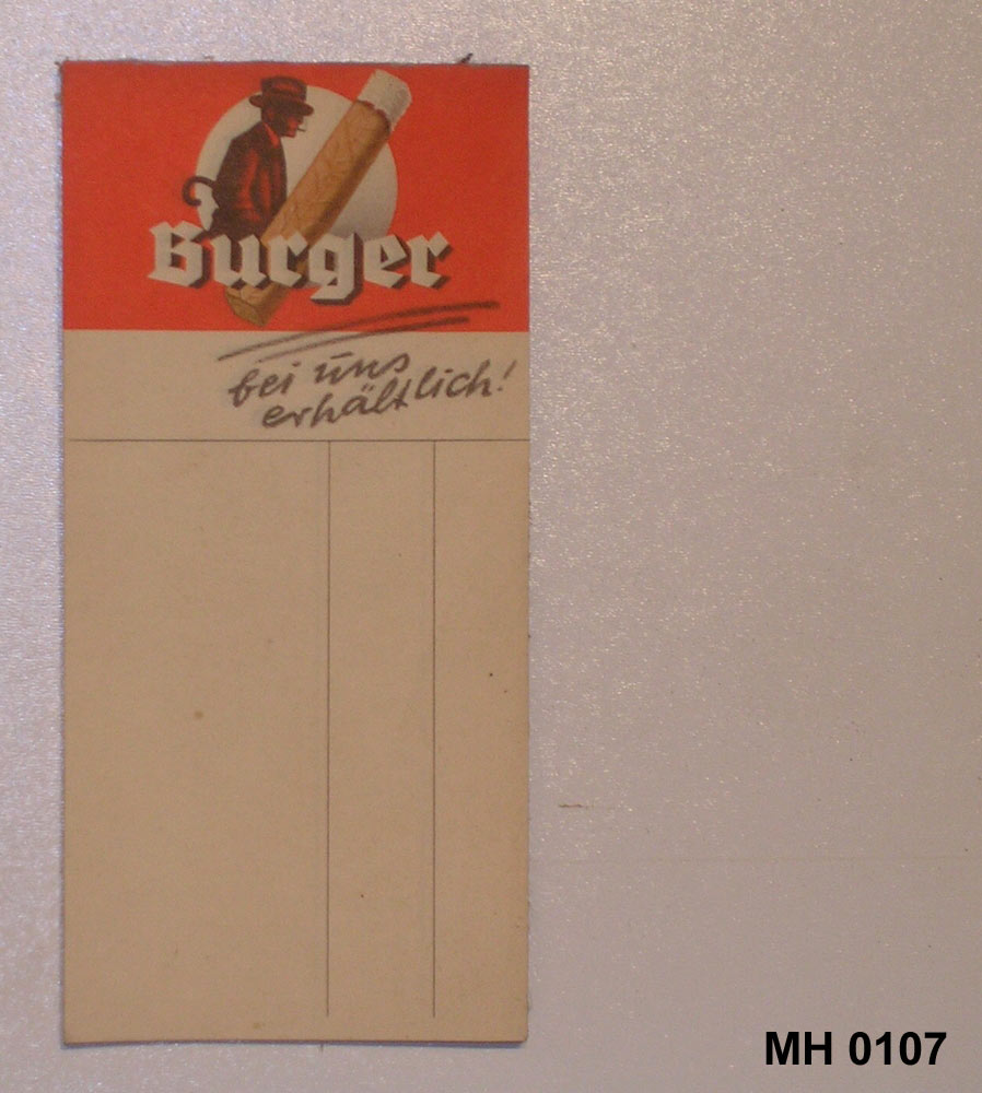 Notizblock "Burger Zigarren" (Museum Herxheim CC BY-NC-SA)