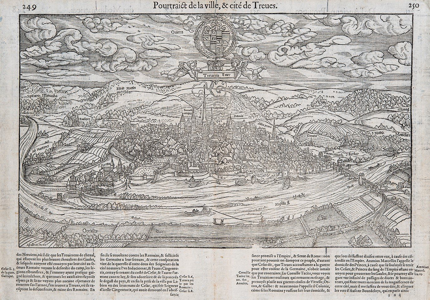 François de Belleforest: La Cosmographie universelle de tout le monde - Ansicht von Trier (Stadtmuseum Simeonstift Trier CC BY-NC-ND)