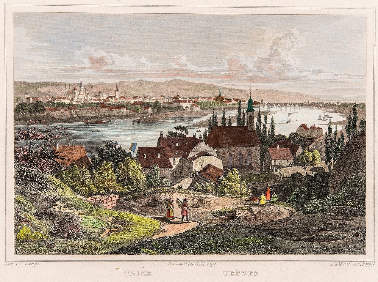 Original-Ansichten der historisch-merkwürdigsten Städte in Deutschland - Ansicht von Trier (Stadtmuseum Simeonstift Trier CC BY-NC-ND)