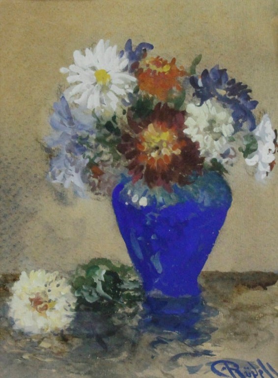 Blumenstilleben in blauer Vase (Stadtmuseum Simeonstift Trier CC BY-NC-ND)