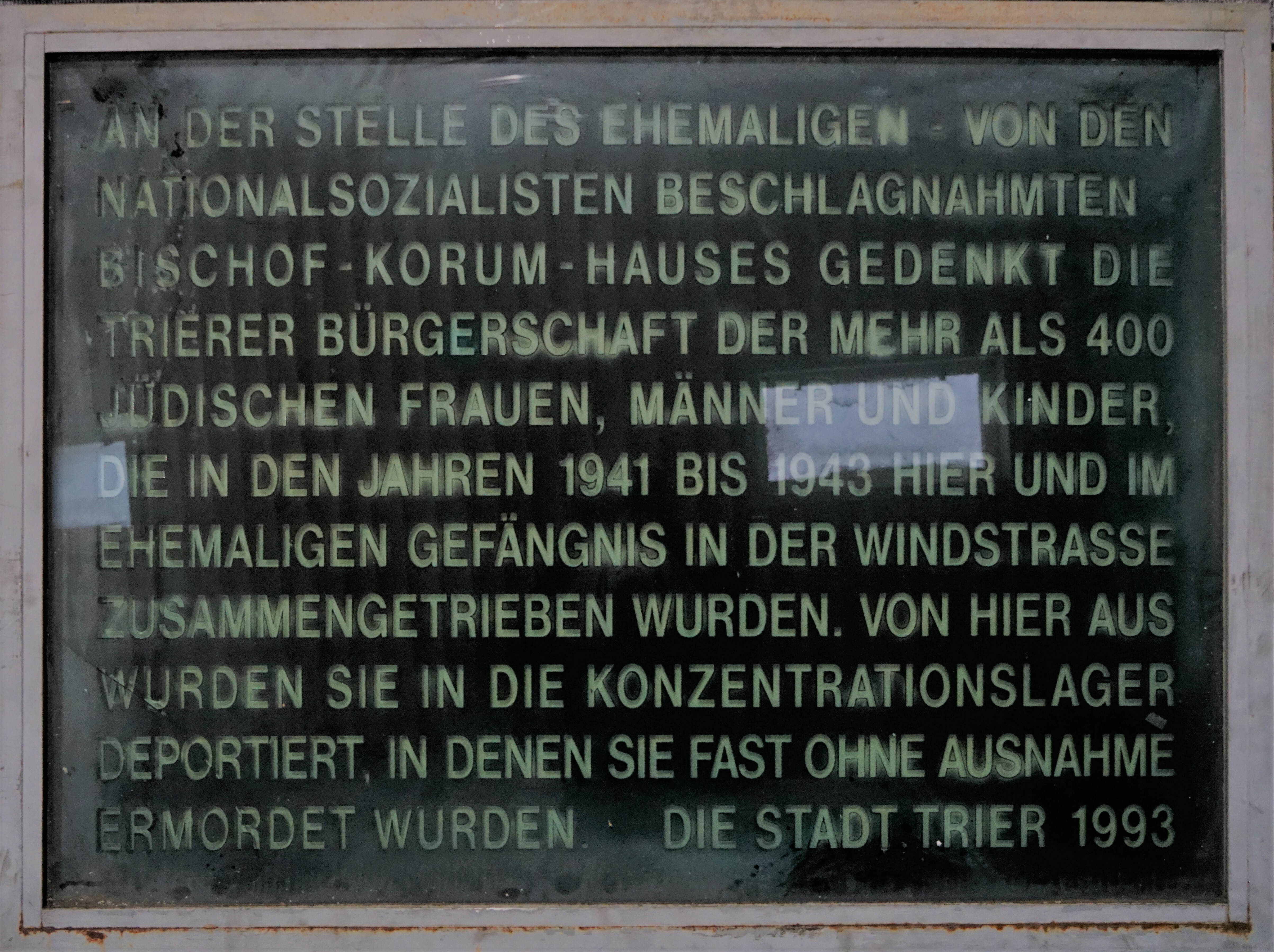 Ehemaliges Mahnmal zur Deportation der Juden in Trier (Stadtmuseum Simeonstift Trier CC BY-NC-ND)