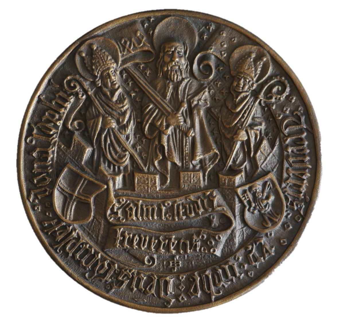 Medaille zur 500-Jahr-Feier der Universität Trier 1973 (Stadtmuseum Simeonstift Trier CC BY-NC-ND)