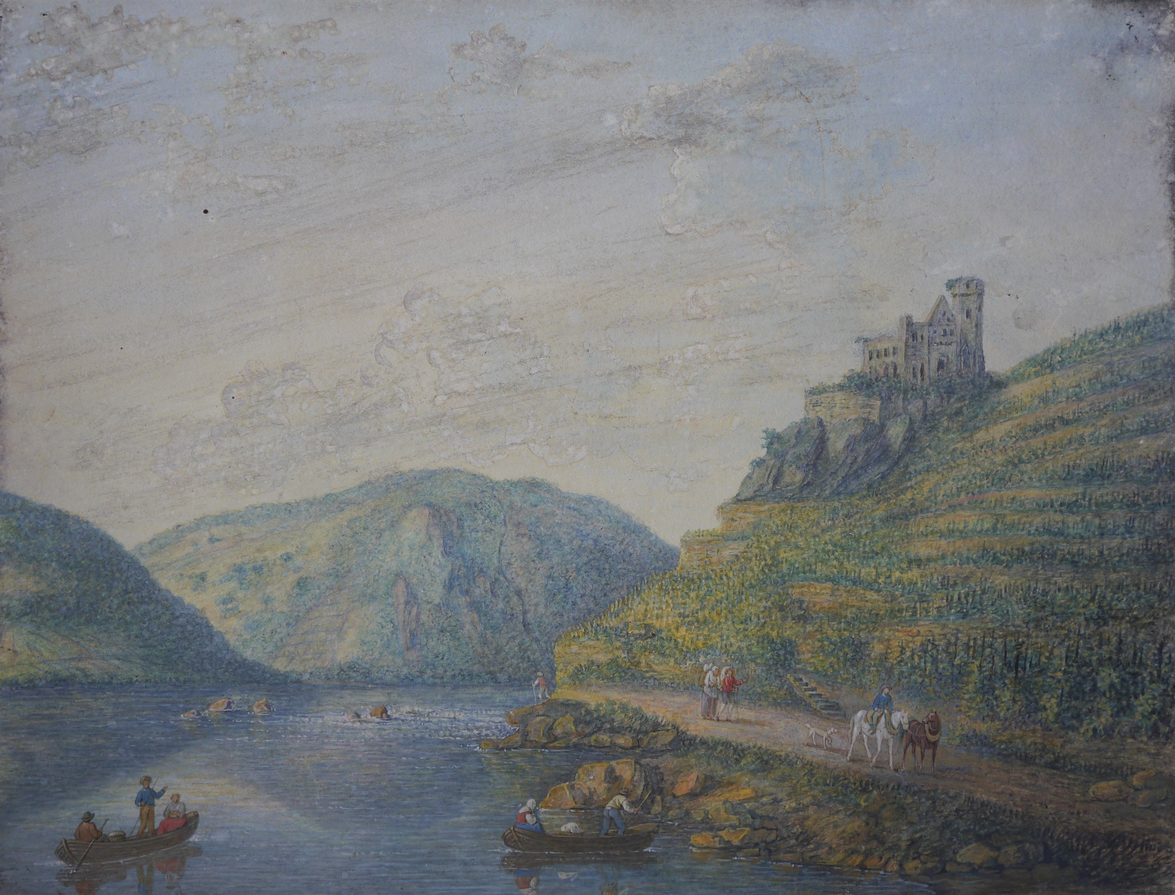 Das Binger Loch und und die Burgruine Ehrenfels (Stadtmuseum Simeonstift Trier CC BY-NC-ND)