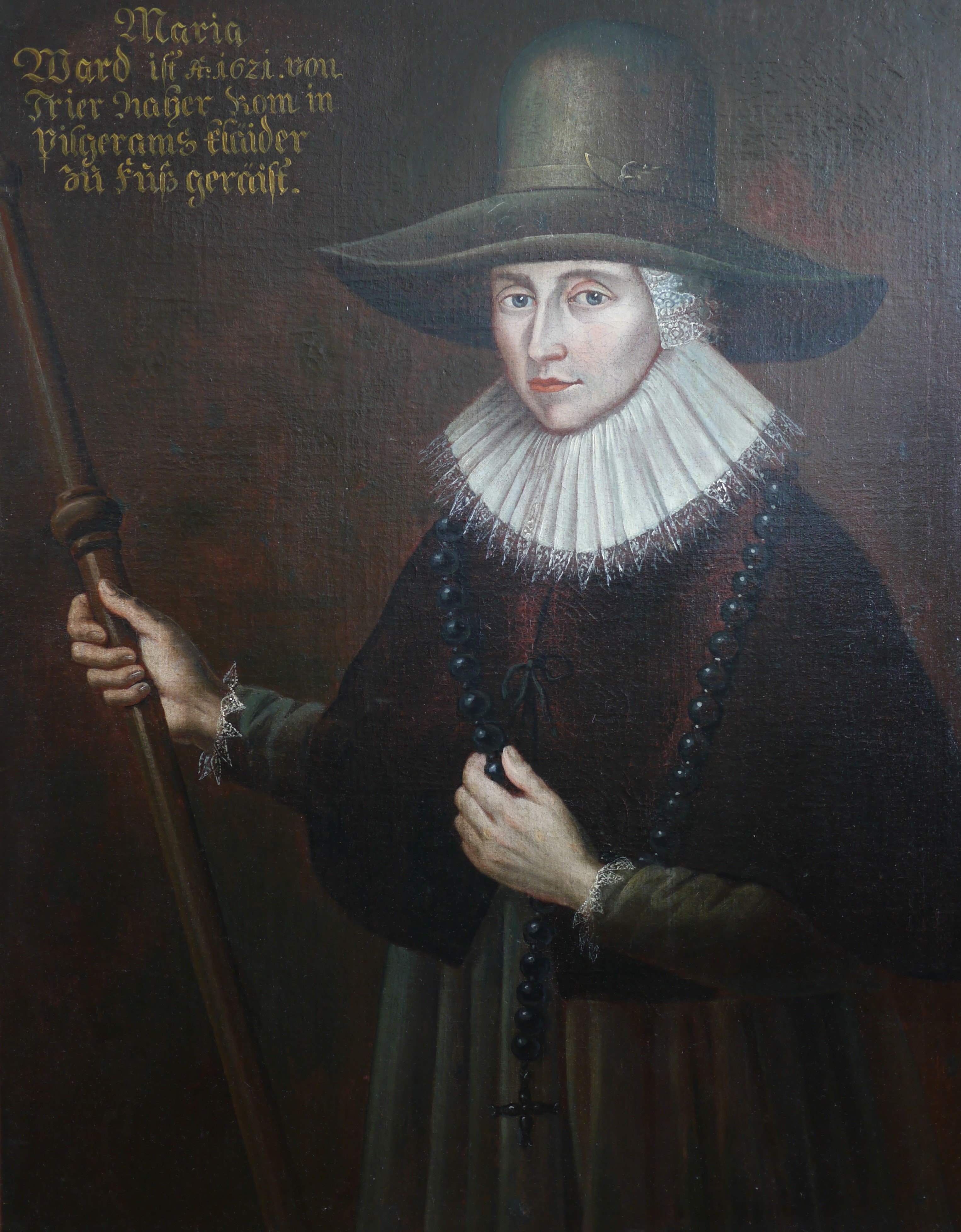 Porträt von Mary Ward (1585-1645) in Pilgertracht (Stadtmuseum Simeonstift Trier CC BY-NC-ND)