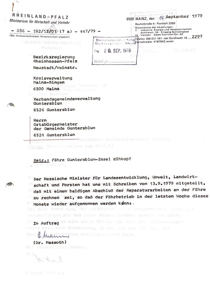 Akten Kühkopf Fähre von 1976 bis 1979 (Kulturverein Guntersblum CC BY-NC-SA)