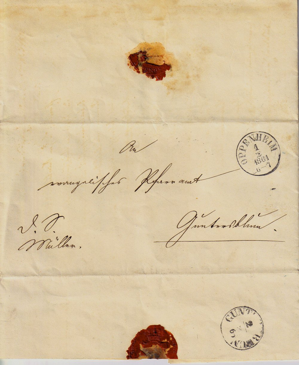 42991 Brief 1861 (Kulturverein Guntersblum CC BY-NC-SA)