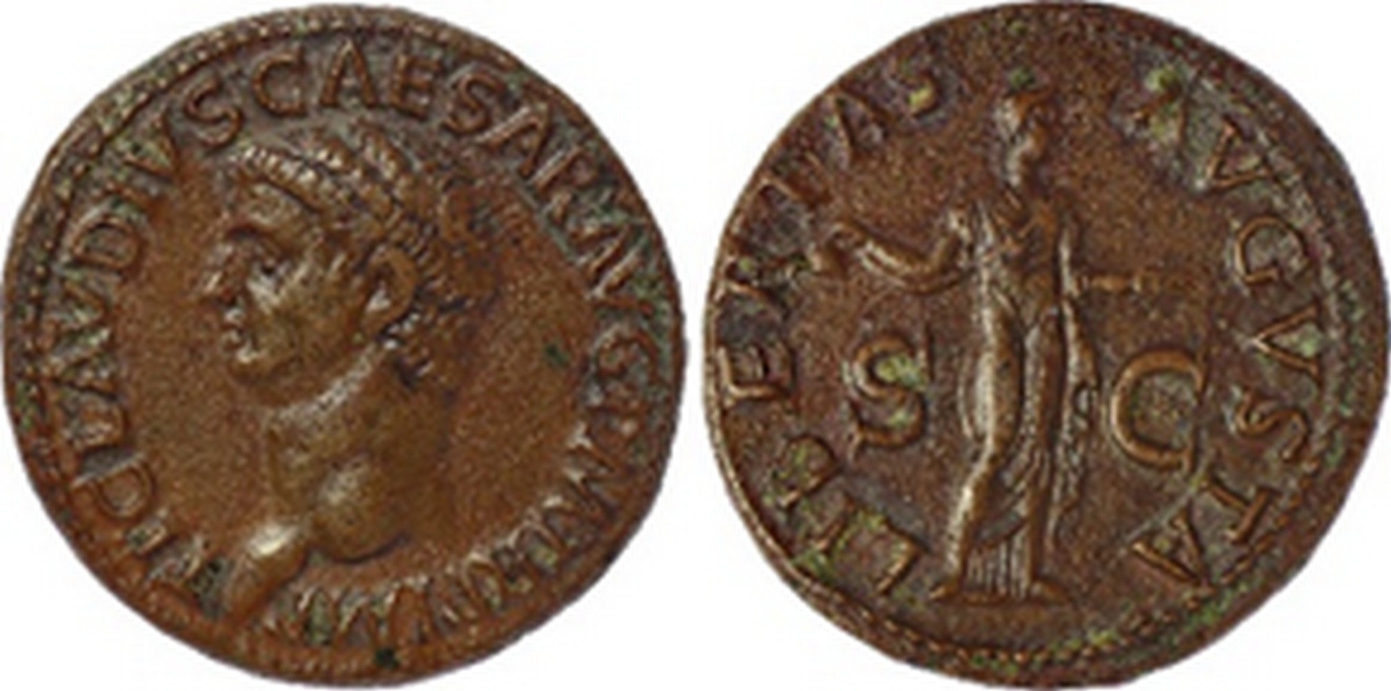 römische Münze - kupferner Sesterz (Kulturverein Guntersblum CC BY-NC-SA)