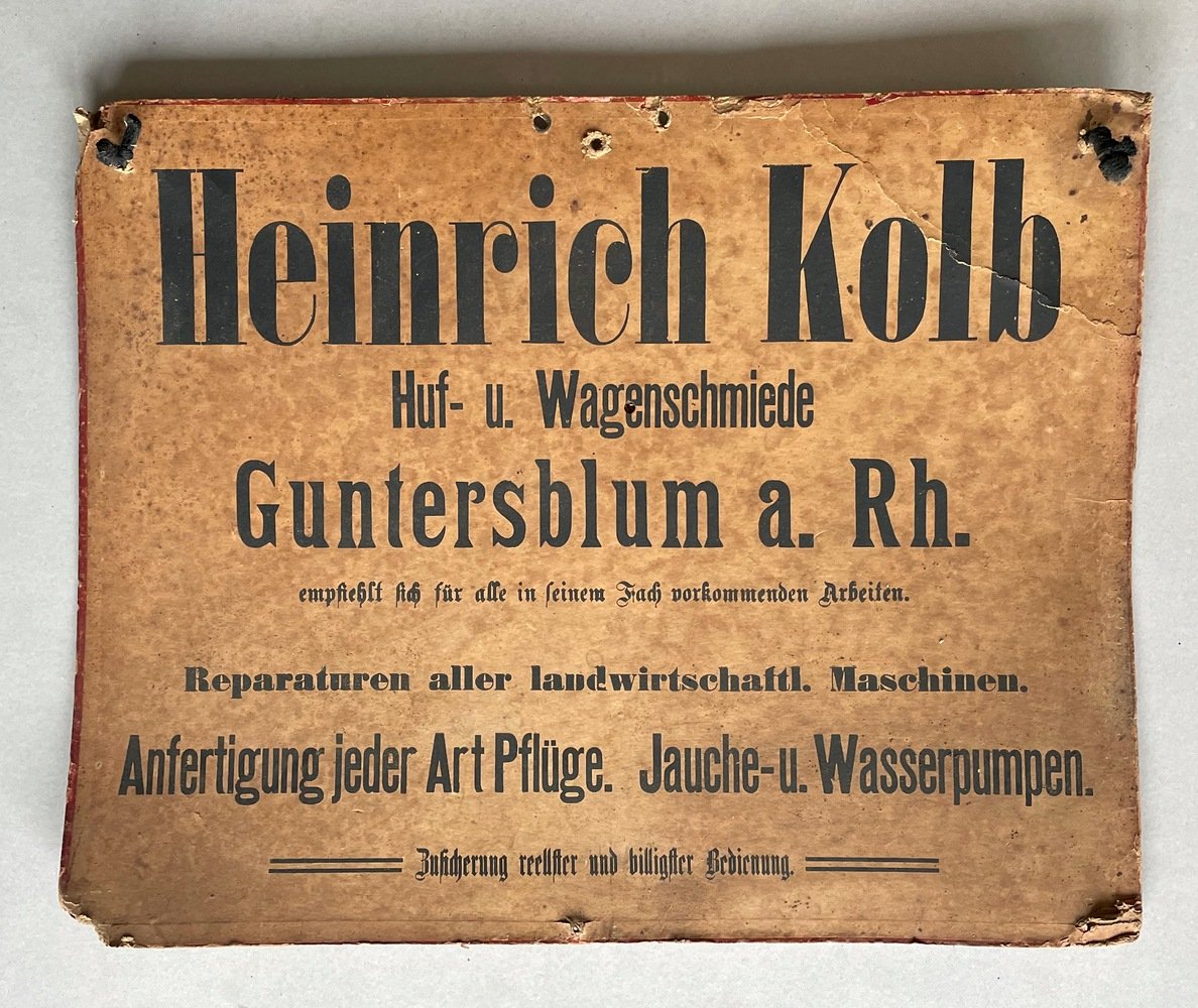 Firmenschild Heinrich Kolb (Museum Guntersblum CC BY-NC-SA)