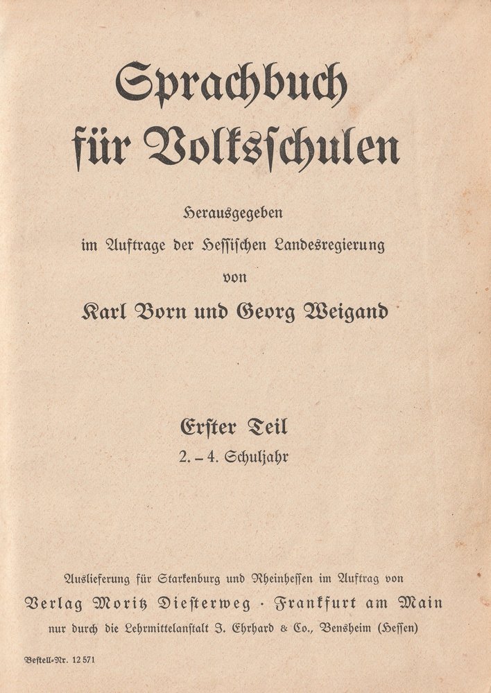 Sprachbuch für Volksschulen (Museum Guntersblum CC BY-NC-SA)