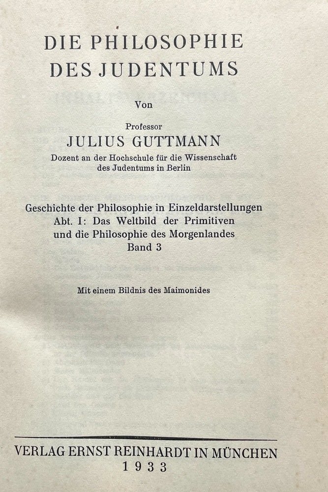 Die Philiosophie des Judentums - von Julius Guttmann (Museum Guntersblum CC BY-NC-SA)