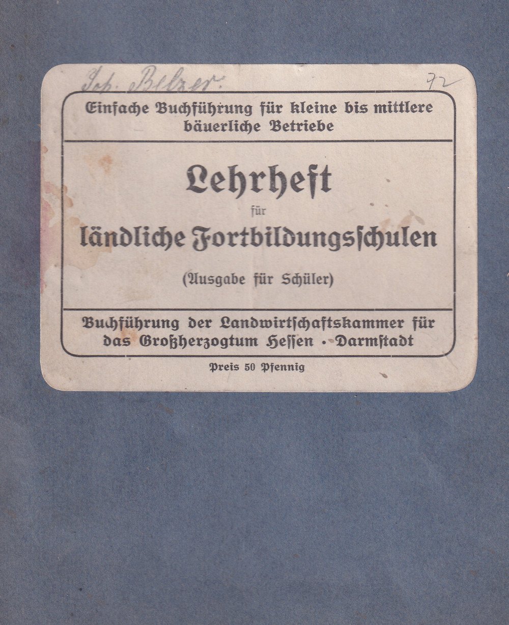 Lehrheft Buchführung (Kulturverein Guntersblum CC BY-NC-SA)