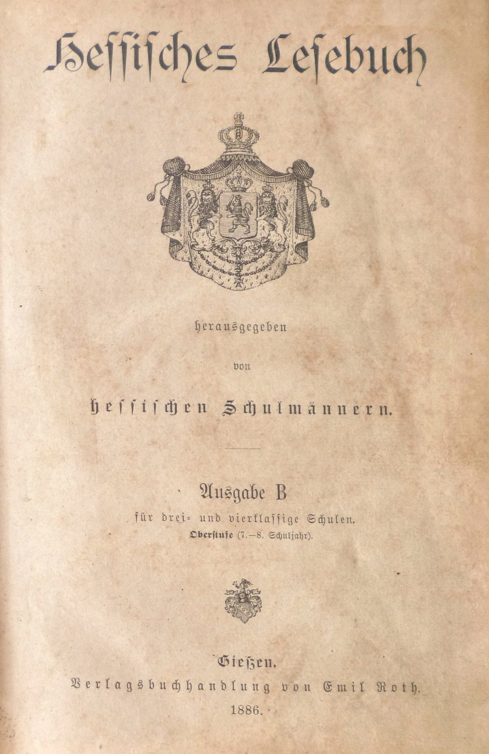 Hessisches Lesebuch 1886 (Kulturverein Guntersblum CC BY-NC-SA)