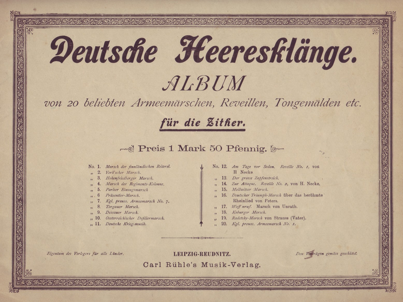 Deutsche Heeresklänge, beliebte Armeemärsche 1900 (Kulturverein Guntersblum CC BY-NC-SA)