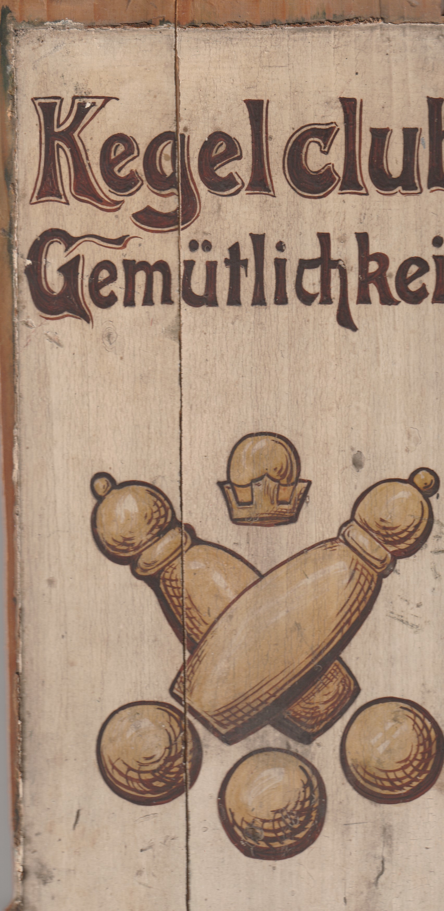 Schild Kegelclub Gemütlichkeit (Museum Guntersblum  im Kellerweg 20 CC BY-NC-SA)