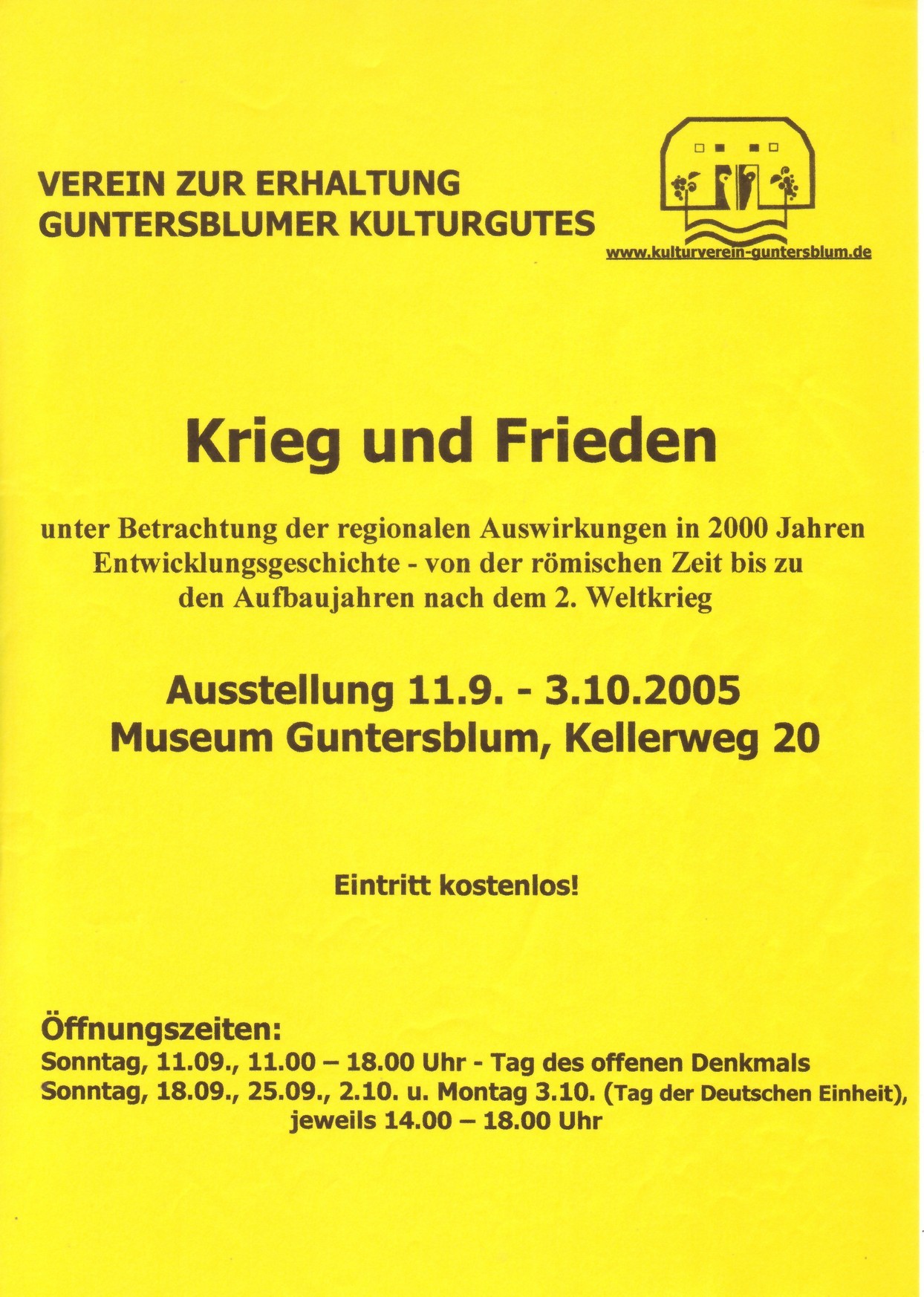 Dokumentation zur Ausstellung Krieg und Frieden (Kulturverein Guntersblum CC BY-NC-SA)