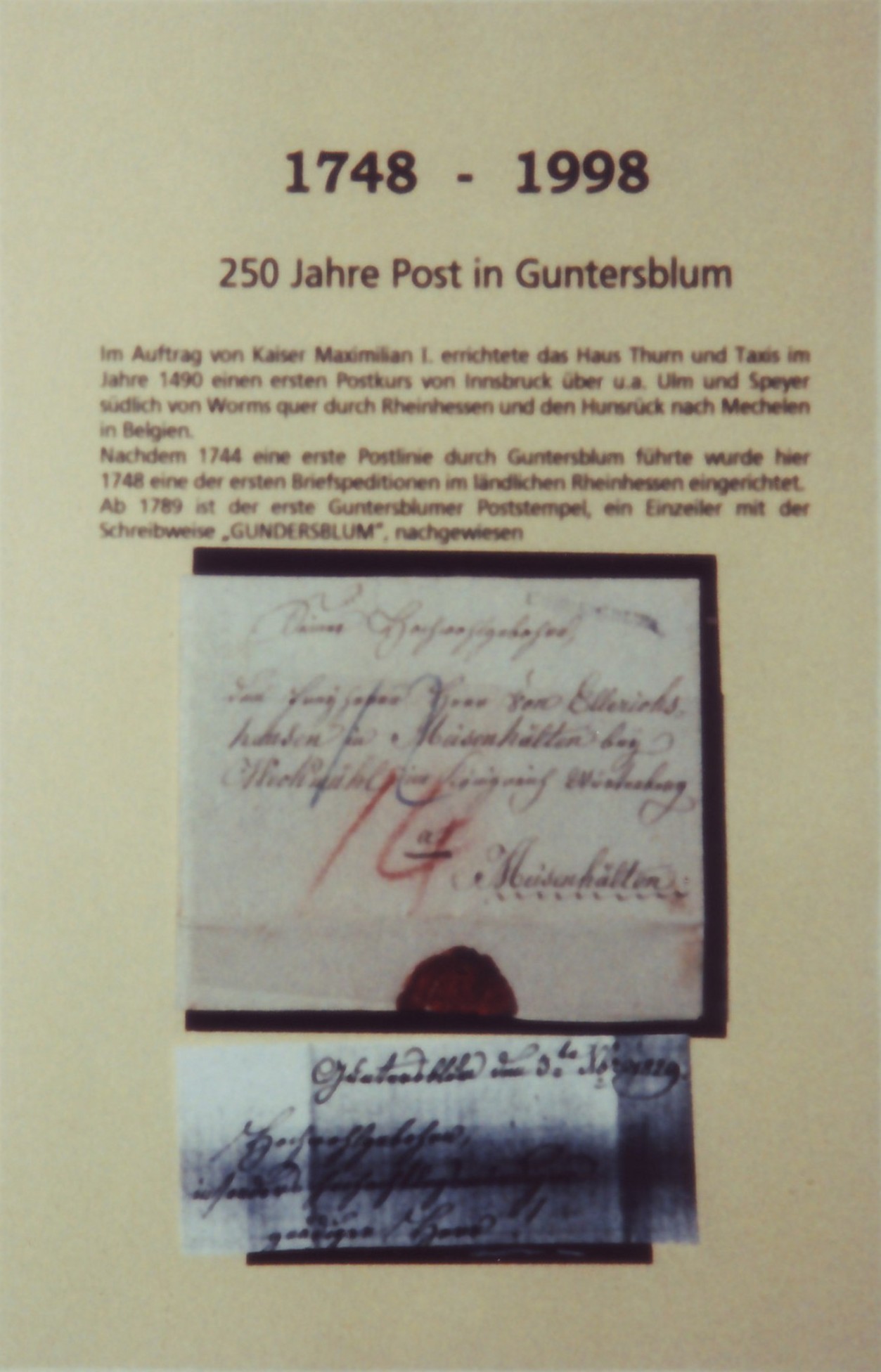 Fotos zur Ausstellung 250 Jahre Post (Kulturverein Guntersblum CC BY-NC-SA)
