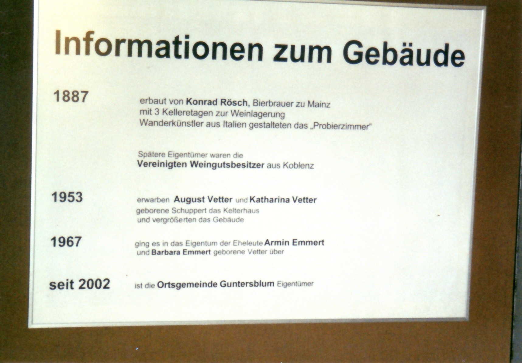 Ausstellung im Museum am Kellerwegfest 2003 (Kulturverein Guntersblum CC BY-NC-SA)