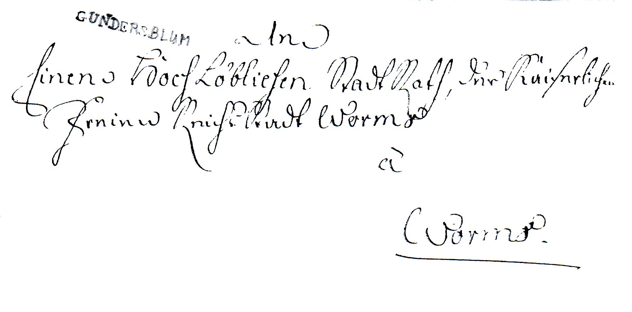 Brief vom 11.5.1793 mit Poststempel Gundersblum (Kulturverein Guntersblum CC BY-NC-SA)