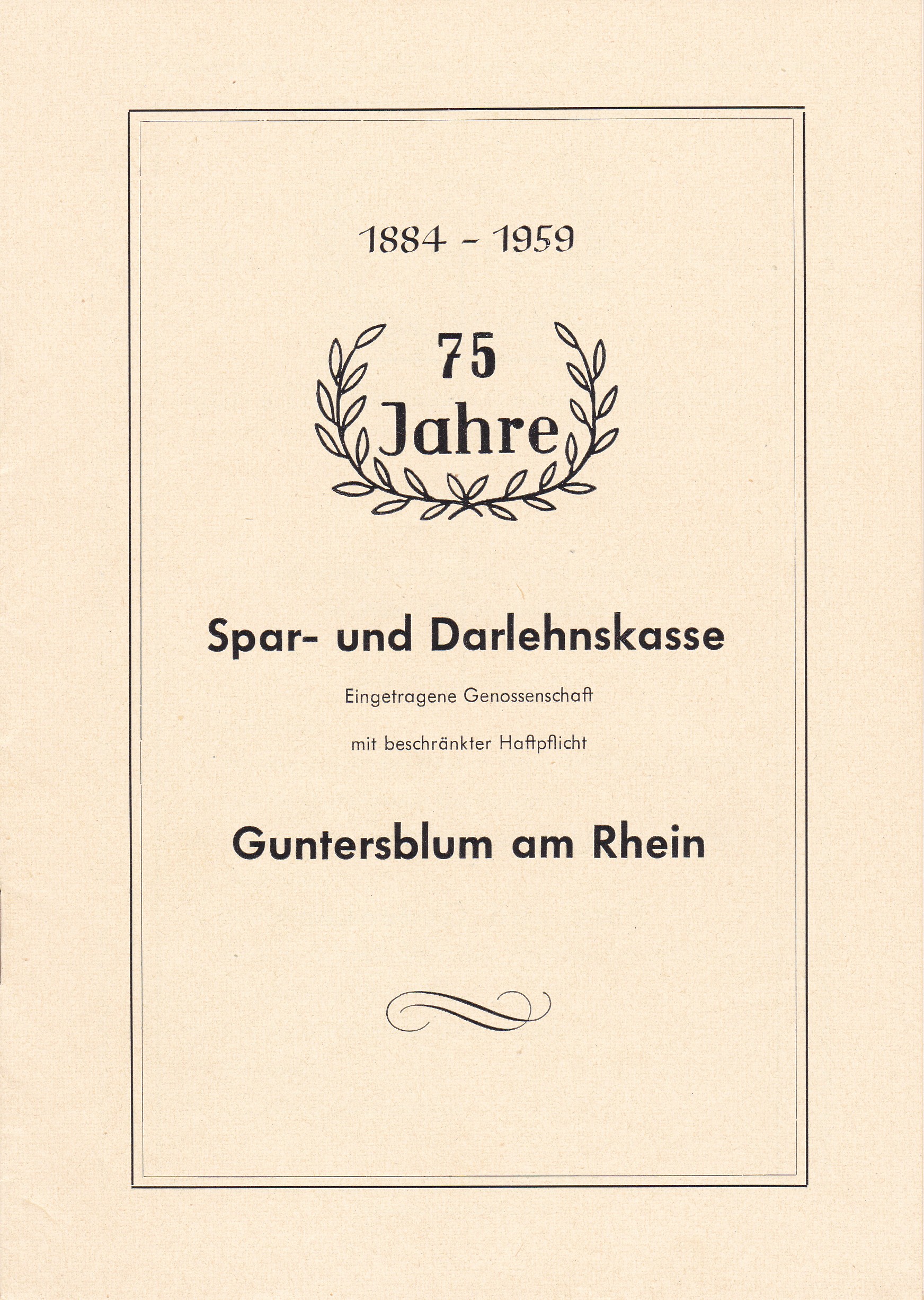 75 Jahre Spar- und Darlehnskasse Guntersblum (Museum Guntersblum  im Kellerweg 20 CC BY-NC-SA)