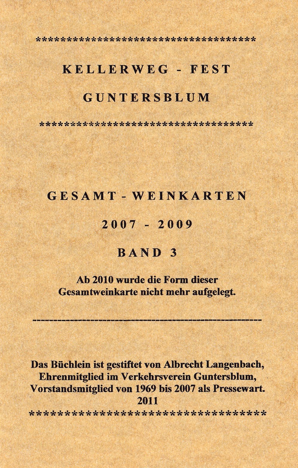 Guntersblumer Kellerweg-Fest Gesamt-Weinkarten 2007-2009 (Kulturverein Guntersblum CC BY-NC-SA)