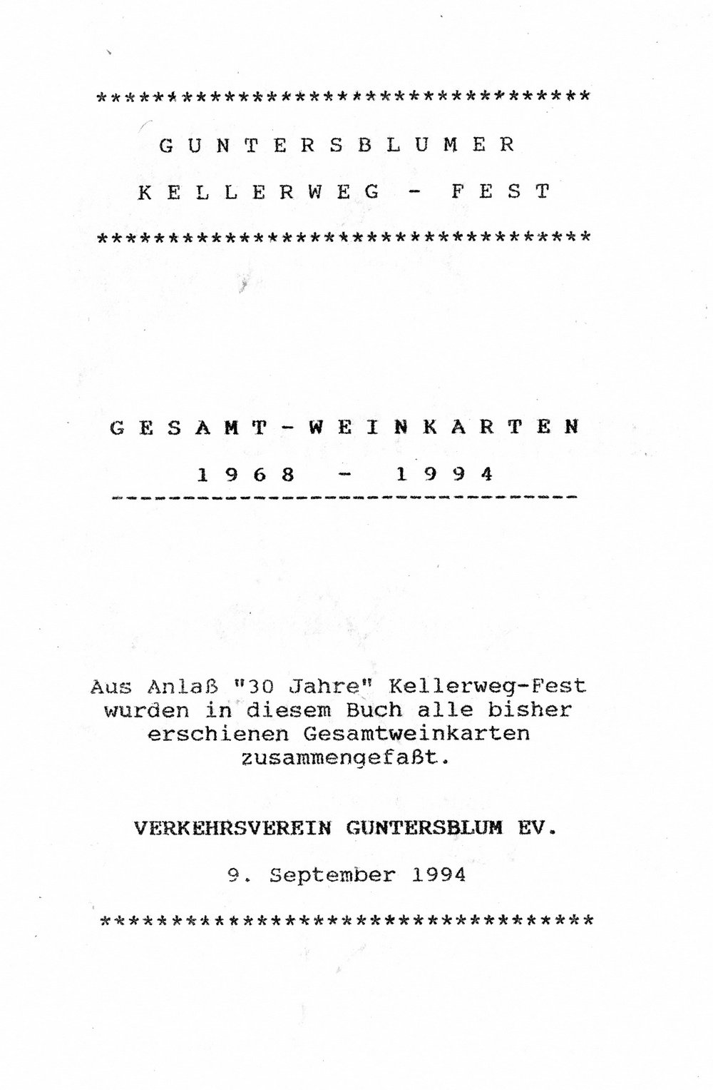 Kellerweg-Fest Gesamt-Weinkarten 1968-1994 (Kulturverein Guntersblum CC BY-NC-SA)