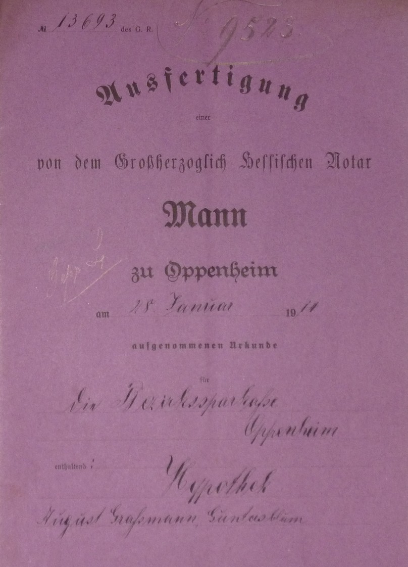 Notariatsakten Graßmann, Guntersblum (Kulturverein Guntersblum CC BY-NC-SA)