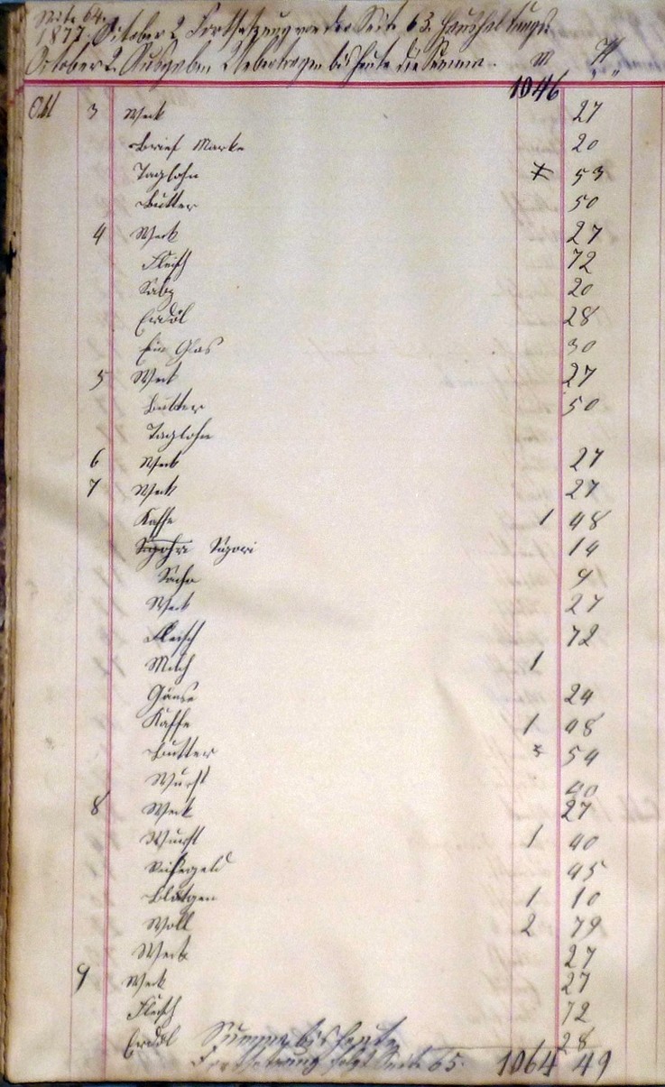 Haushaltsbuch 1876-82 (Kulturverein Guntersblum CC BY-NC-SA)