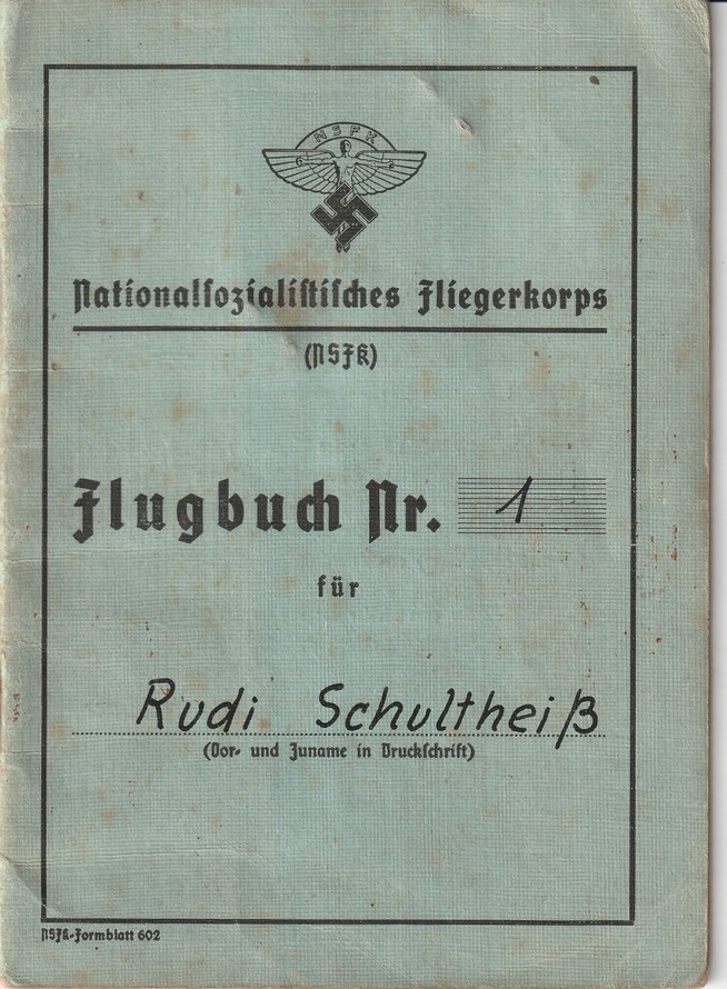 Flugbuch Nr. 1 für Rudi Schultheiß (Kulturverein Guntersblum CC BY-NC-SA)