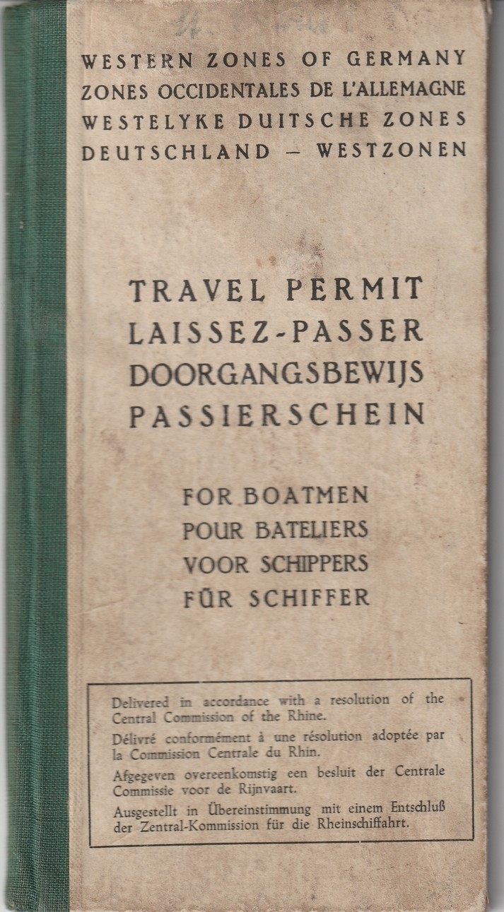 Passierschein für Schiffer Deutschland-Westzonen (Kulturverein Guntersblum CC BY-NC-SA)