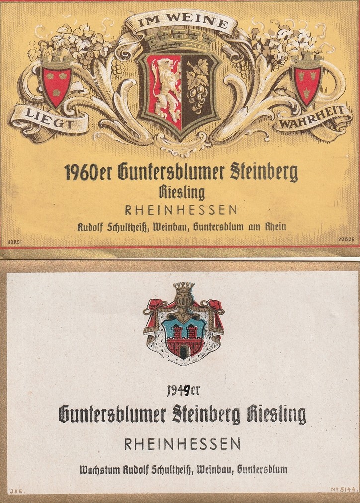 Weinetiketten, Rudolf Schultheiß, Guntersblum (Kulturverein Guntersblum CC BY-NC-SA)