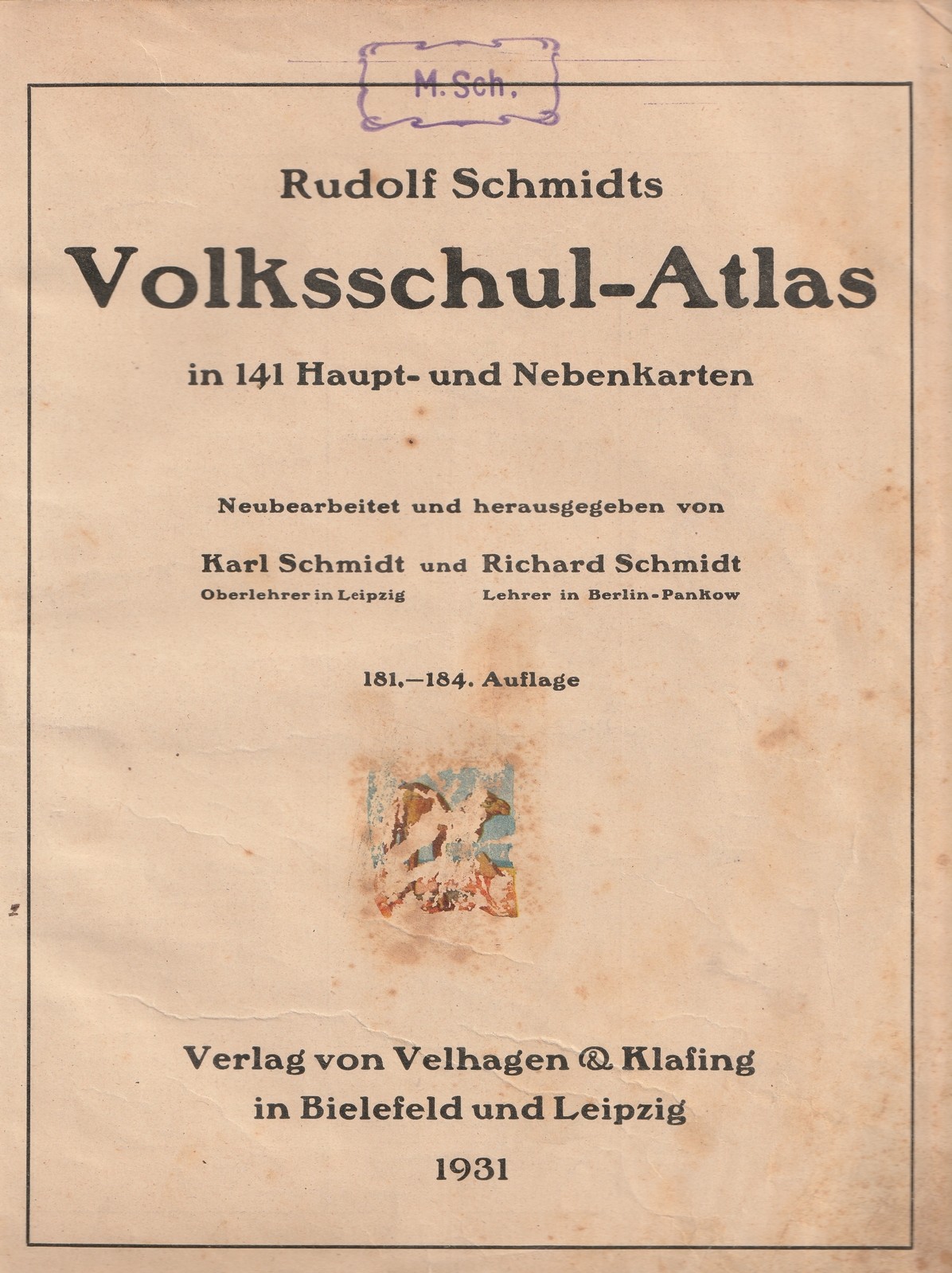 Rudolf Schmidts Volksschul-Atlas (Kulturverein Guntersblum CC BY-NC-SA)