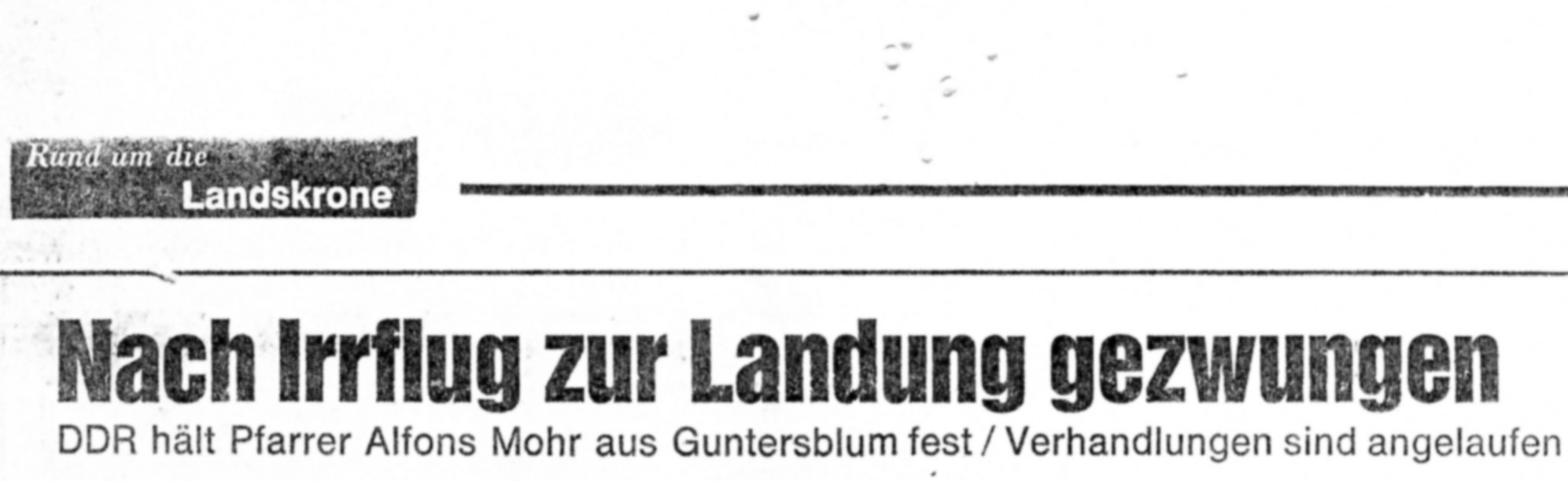 Fliegender Pfarrer landete in DDR (Kulturverein Guntersblum CC BY-NC-SA)