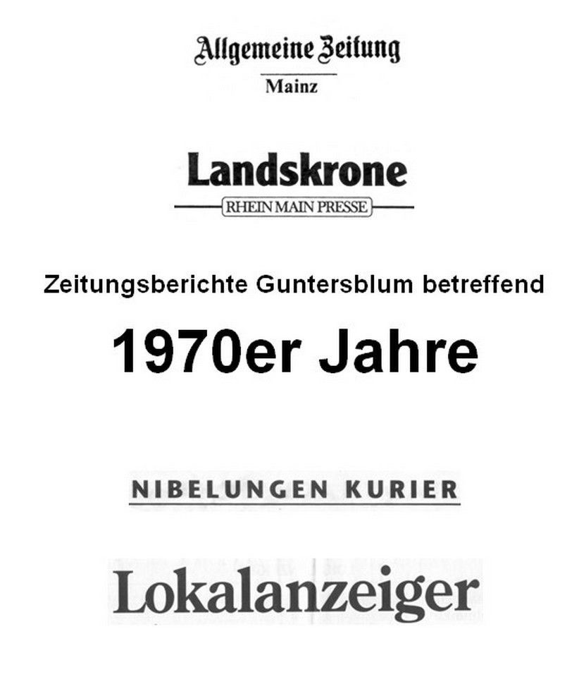 1970er Jahre Zeitungsberichte Guntersblum betreffend (Kulturverein Guntersblum CC BY-NC-SA)