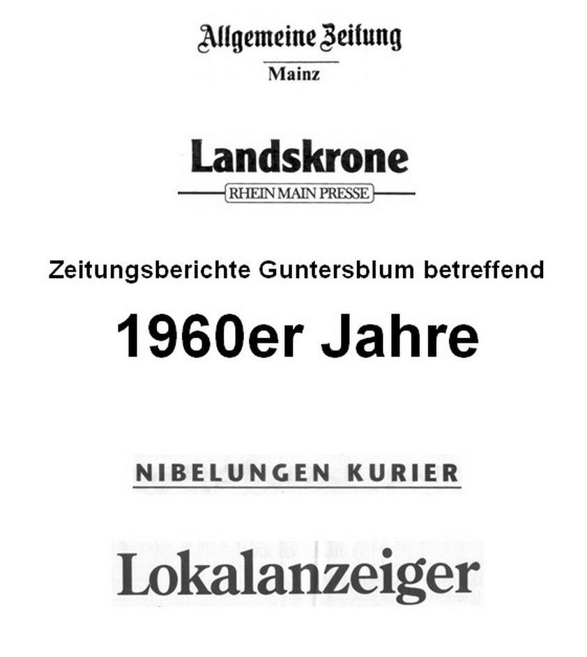 1960er Jahre Zeitungsberichte Guntersblum betreffend (Kulturverein Guntersblum CC BY-NC-SA)