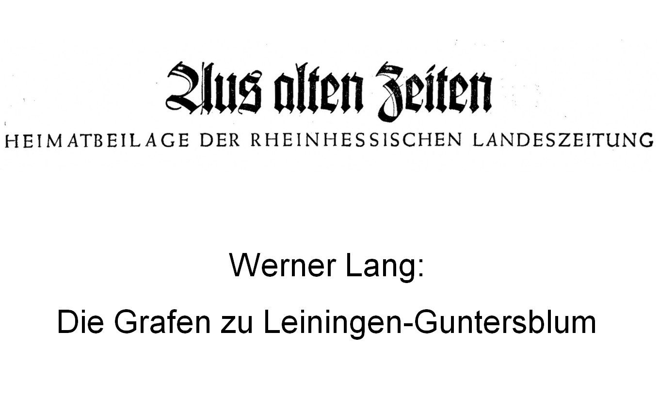 Die Grafen zu Leiningen-Guntersblum (Kulturverein Guntersblum CC BY-NC-SA)