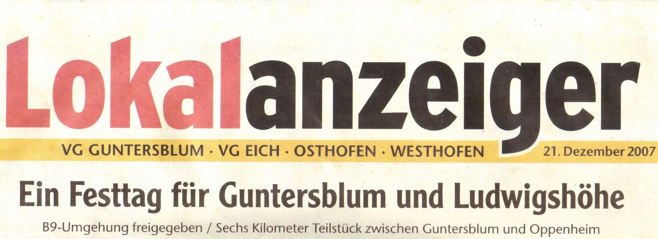 Lokalanzeiger VG Guntersblum - VG Eich - Osthofen - Westhofen (Museum Guntersblum CC BY-NC-SA)
