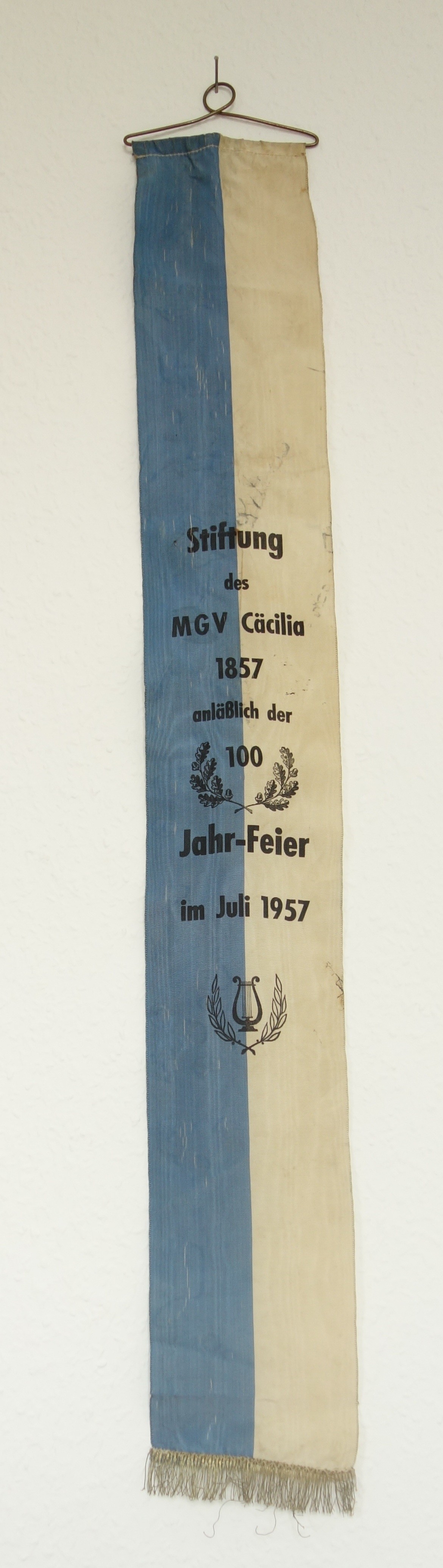 Banner 100 Jahre MGV Cäcilia Gimbsheim 1957 (Kulturverein Guntersblum CC BY-NC-SA)