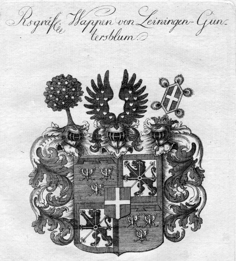 Wappen des Reichgrafen von Leiningen Guntersblum 1799 (Kulturverein Guntersblum CC BY-NC-SA)