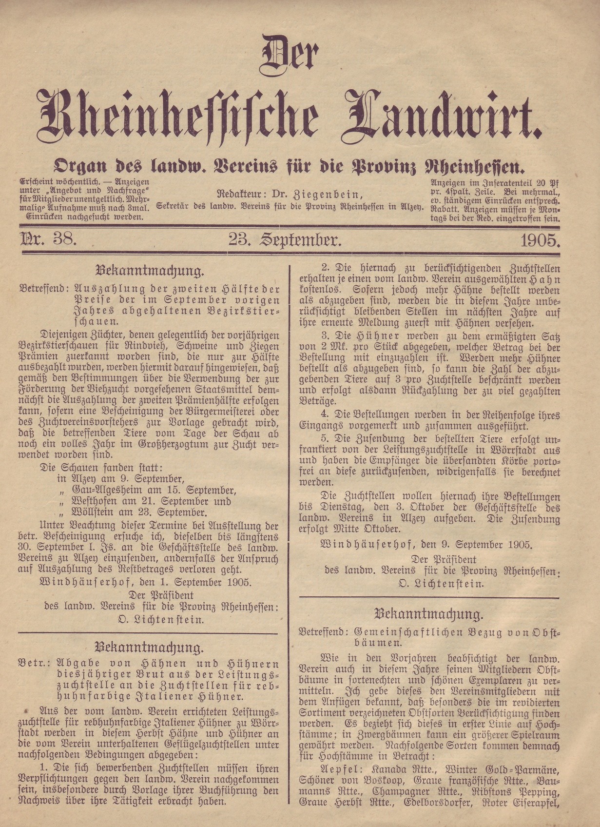 Der Rheinhessische Landwirt 1905 (Kulturverein Guntersblum CC BY-NC-SA)