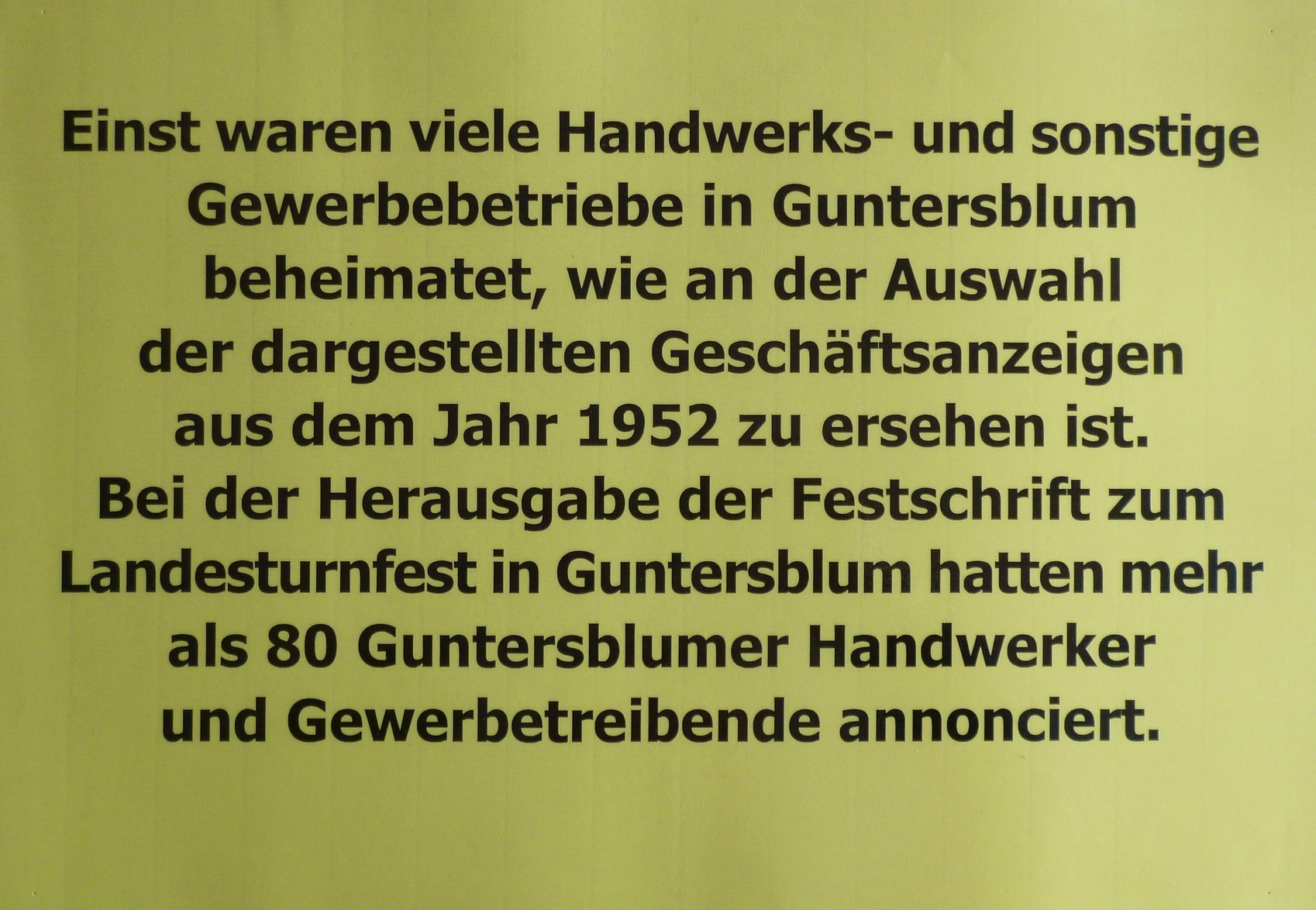 50er Jahre Ausstellung 2012 Schilder (Kulturverein Guntersblum CC BY-NC-SA)
