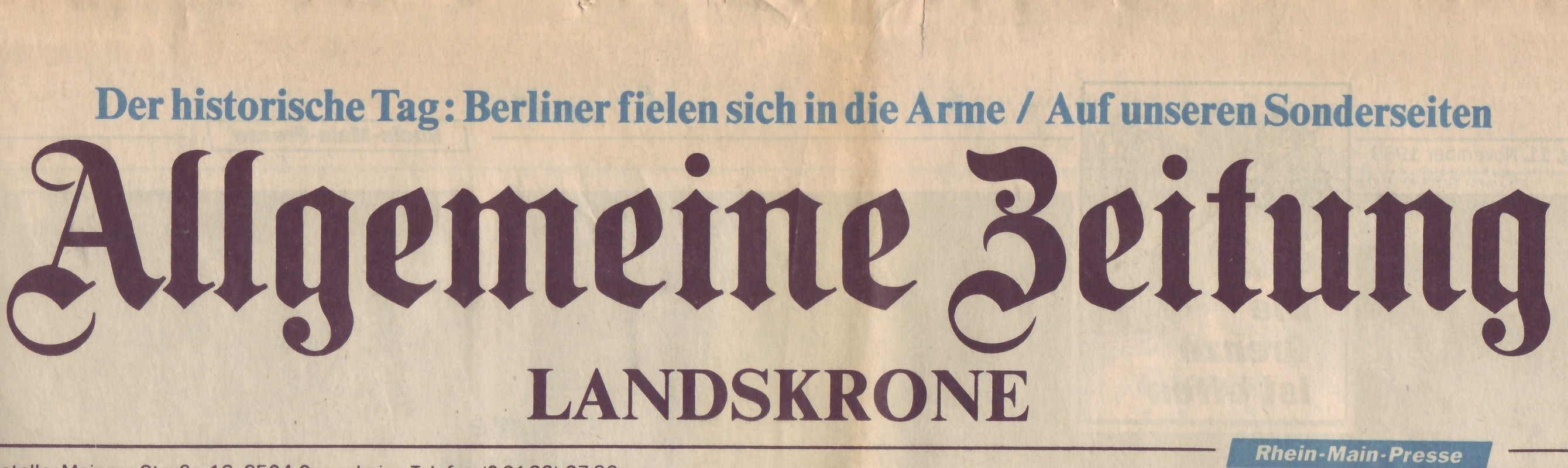 Allgemeine Zeitung Mainz (Kulturverein Guntersblum CC BY-NC-SA)